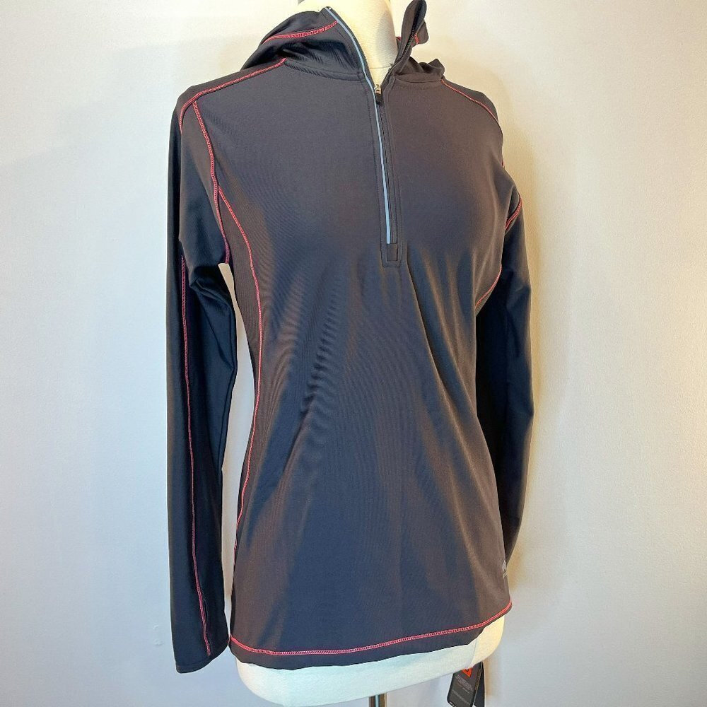 RBX Active Women's Performance 1/4 Zip L/S Hooded Shirt - Size Small - NWT $60